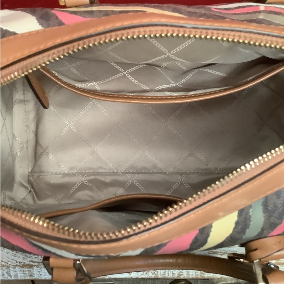 Michael Kors Bedford Legacy Zebra Colorful Travel Medium Duffel Crossbody - Picture 14 of 16